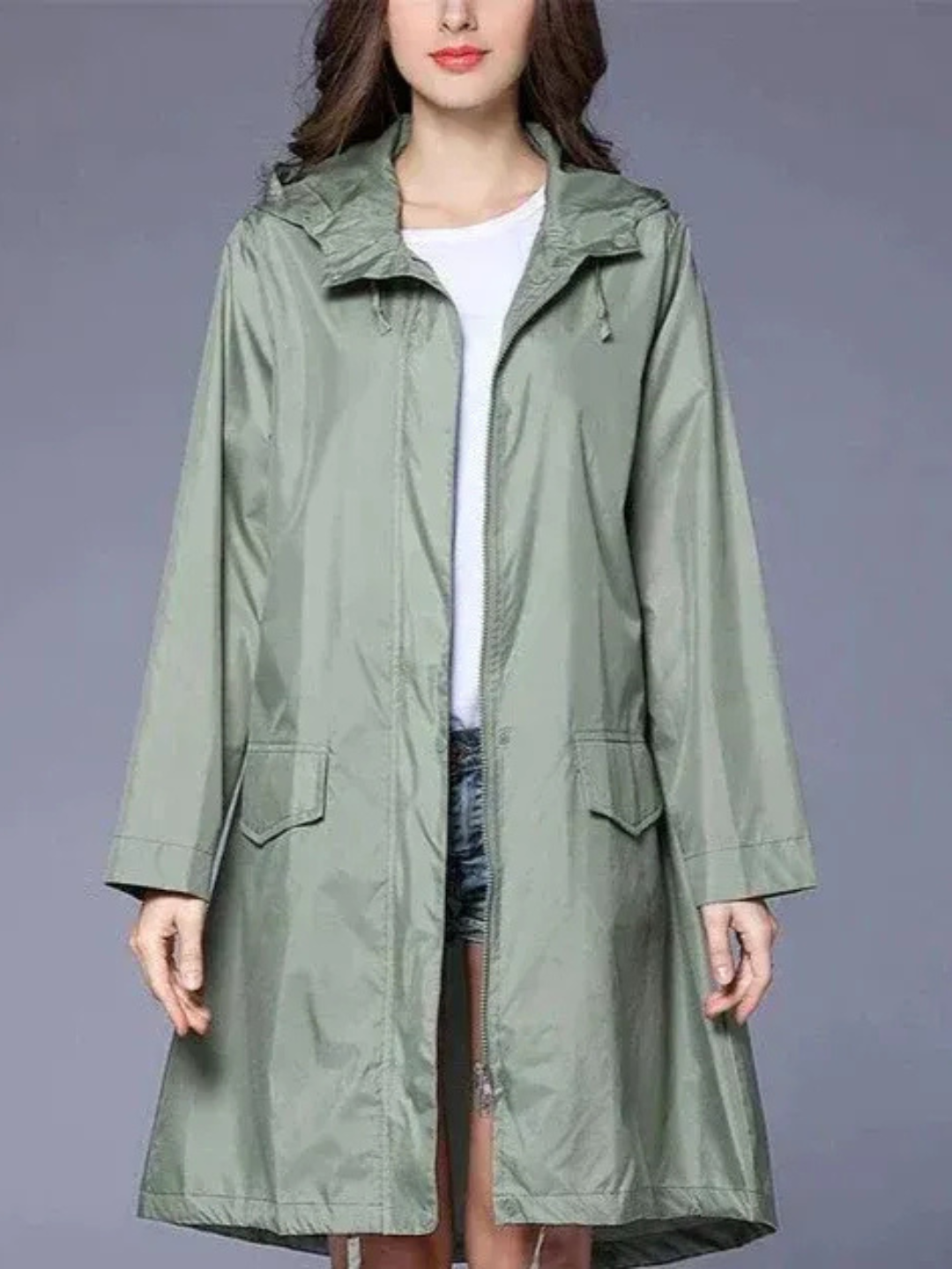 Damen klassischer Outdoor-Regenmantel | Wasserdichte