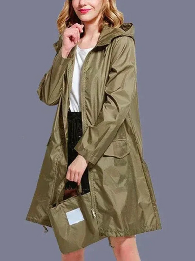 Damen klassischer Outdoor-Regenmantel | Wasserdichte