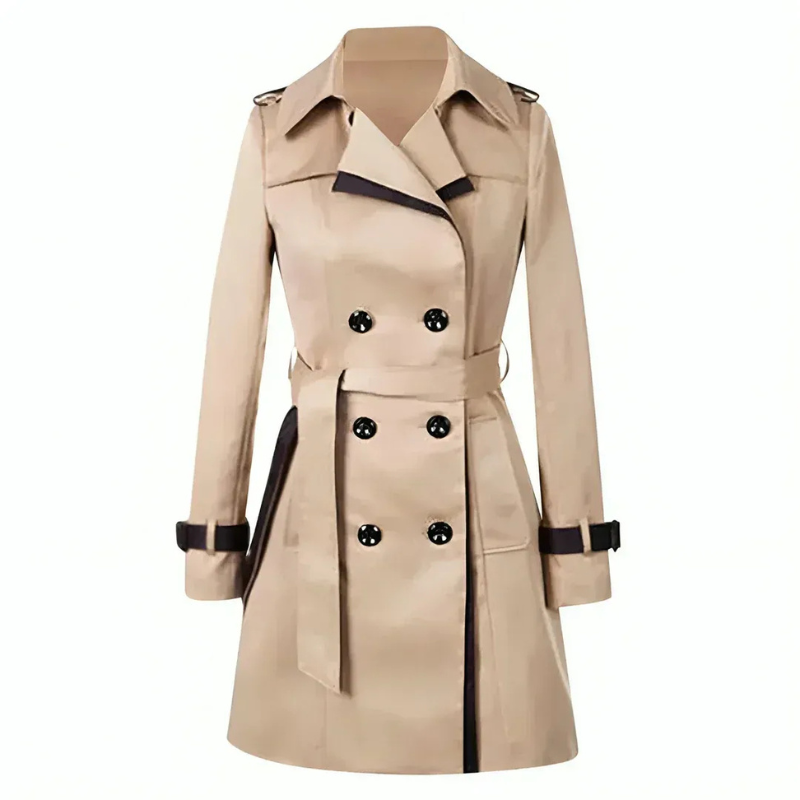 Damen klassischer Winter-Trenchcoat | Lang