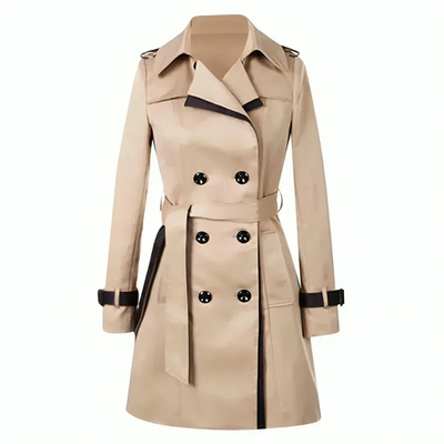 Damen klassischer Winter-Trenchcoat | Lang
