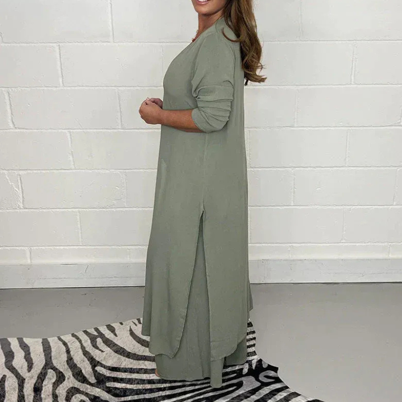 Damen lässiges Top-und-Hosen-Set | Zweiteiler