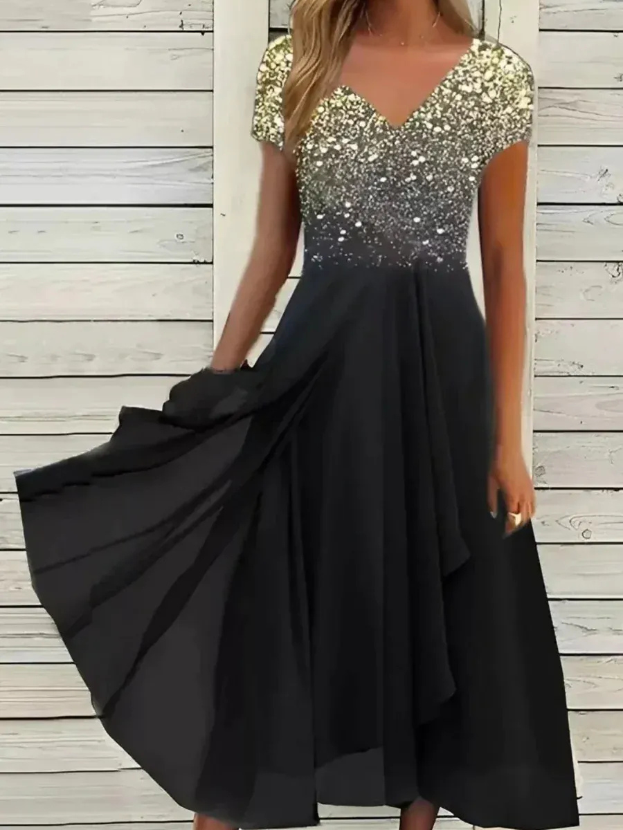 Damen lässiges Vintage-Blumenkleid | Midi