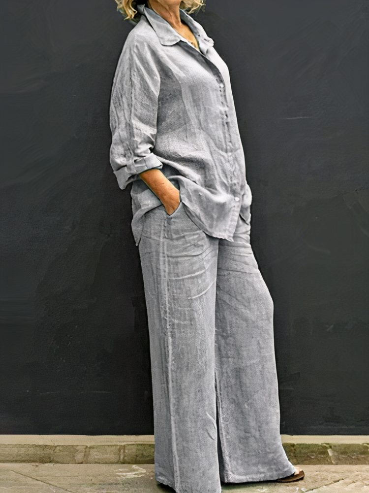 Damen Langarmshirt-und-Hosen-Set | Elegante