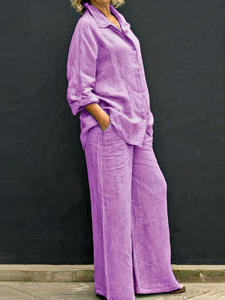 Damen Langarmshirt-und-Hosen-Set | Elegante