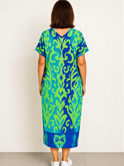 Damen lebendiges luftiges Sommerkleid | Midi