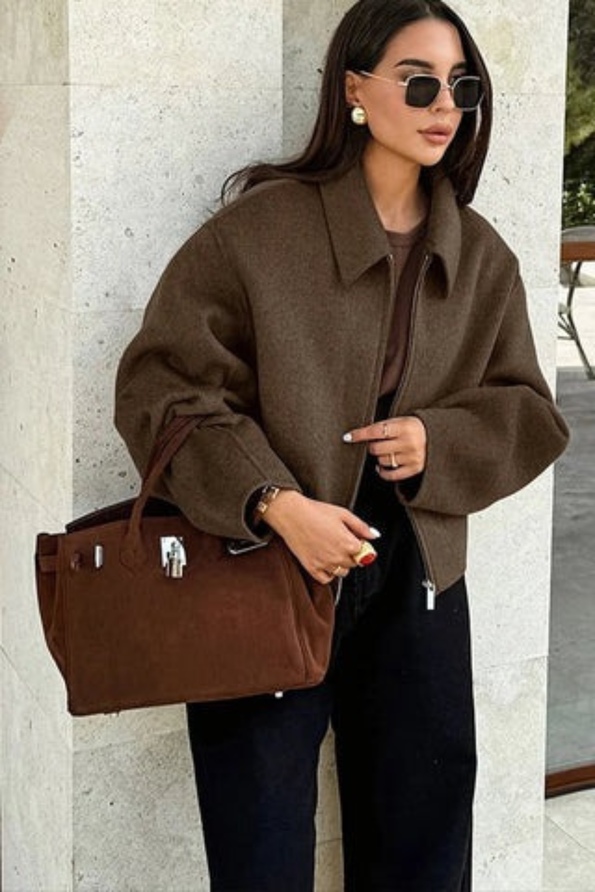 Damen moderne kurze Herbstjacke | Warme