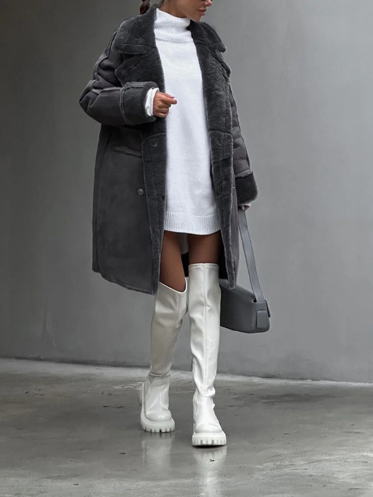 Damen modischer Wintermantel | Lang