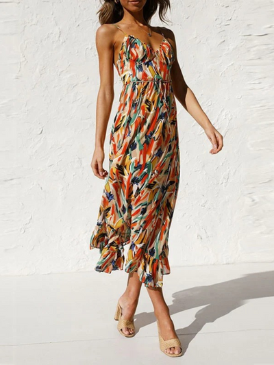 Damen modisches ärmelloses Sommerkleid | Midi