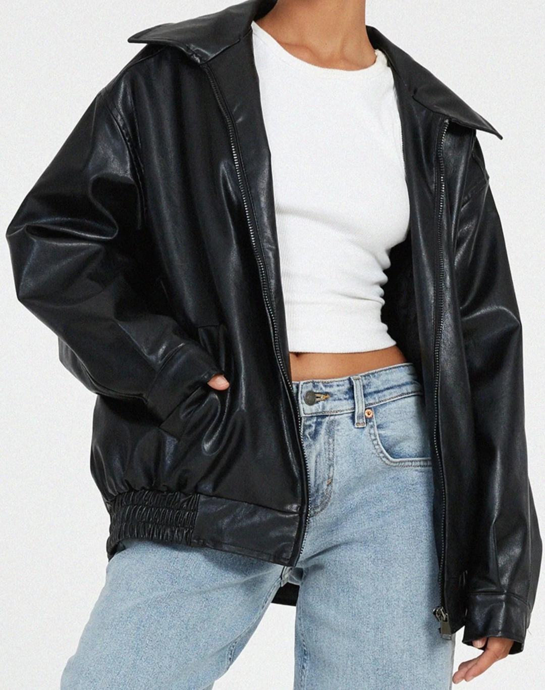 Damen oversized trendige Jacke | Lang