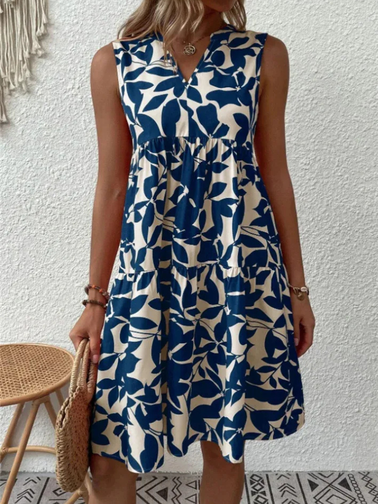 Damen schickes ärmelloses Sommerkleid | Mini