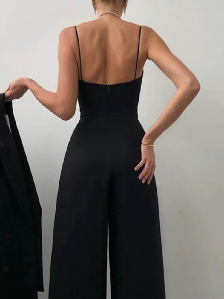 Damen schöner Jumpsuit mit weitem Bein | Sommer