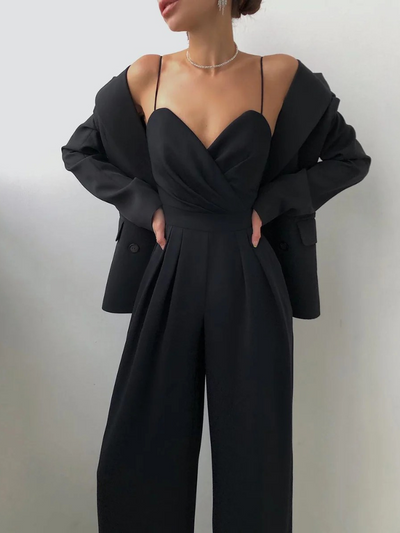 Damen schöner Jumpsuit mit weitem Bein | Sommer