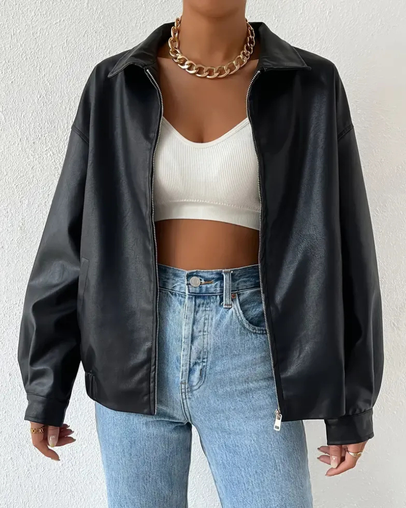 Damen schwarze trendige Jacke | Softshell