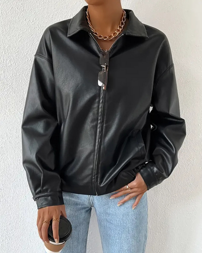 Damen schwarze trendige Jacke | Softshell