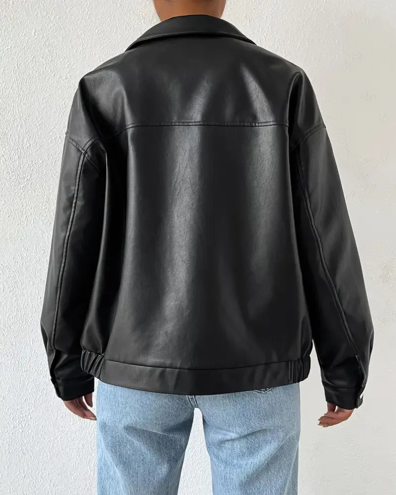 Damen schwarze trendige Jacke | Softshell