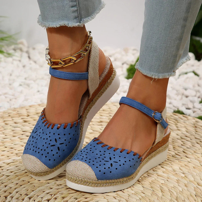Damen stylische Espadrilles mit Knöchelriemen | Sommer