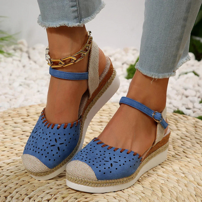 Damen stylische Espadrilles mit Knöchelriemen | Sommer
