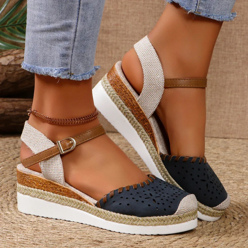 Damen stylische Espadrilles mit Knöchelriemen | Sommer