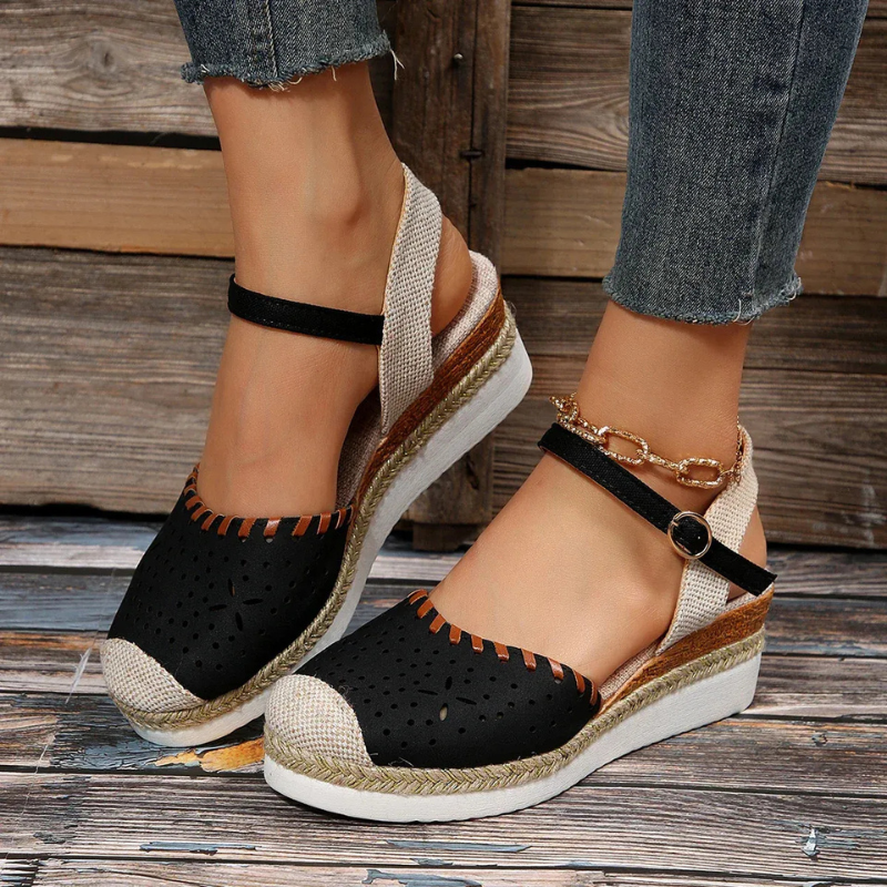 Damen stylische Espadrilles mit Knöchelriemen | Sommer