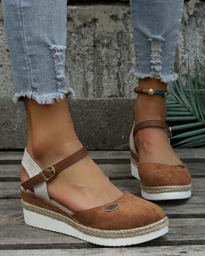 Damen stylische Sommer-Espadrilles | Plateau