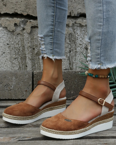 Damen stylische Sommer-Espadrilles | Plateau
