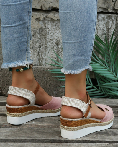 Damen stylische Sommer-Espadrilles | Plateau