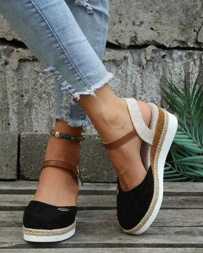Damen stylische Sommer-Espadrilles | Plateau