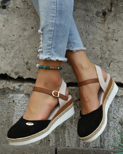 Damen stylische Sommer-Espadrilles | Plateau