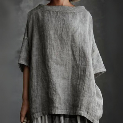 Damen stylisches lockeres Hemd | Kurzarm