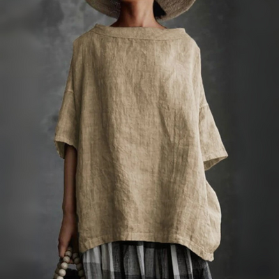 Damen stylisches lockeres Hemd | Kurzarm