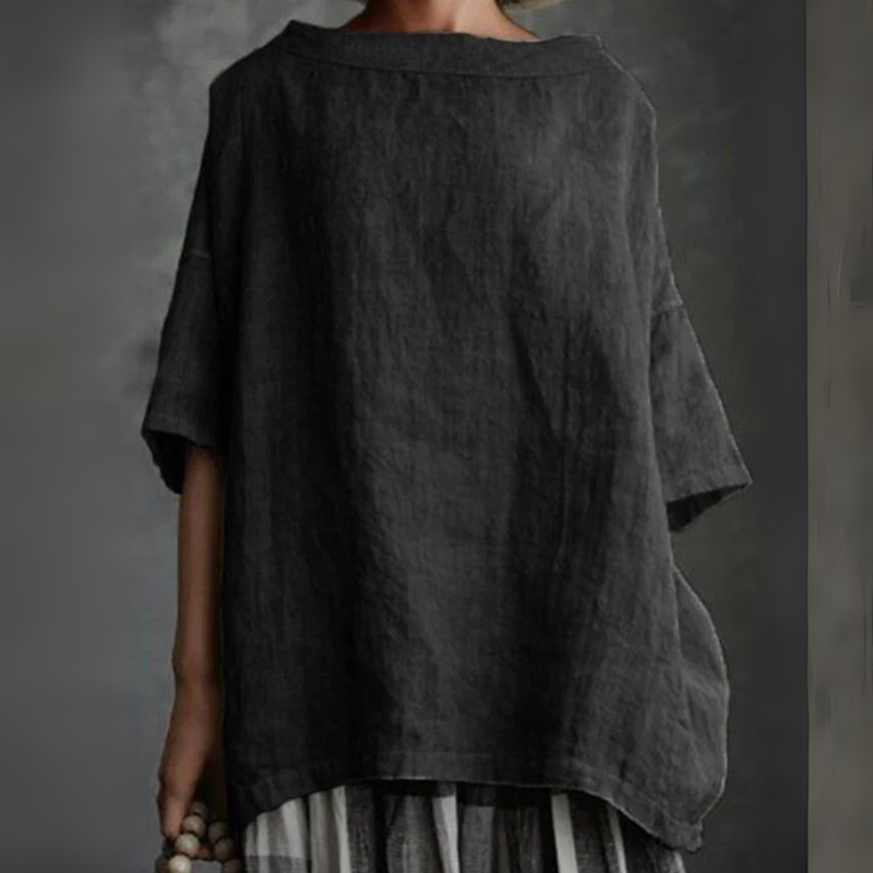 Damen stylisches lockeres Hemd | Kurzarm