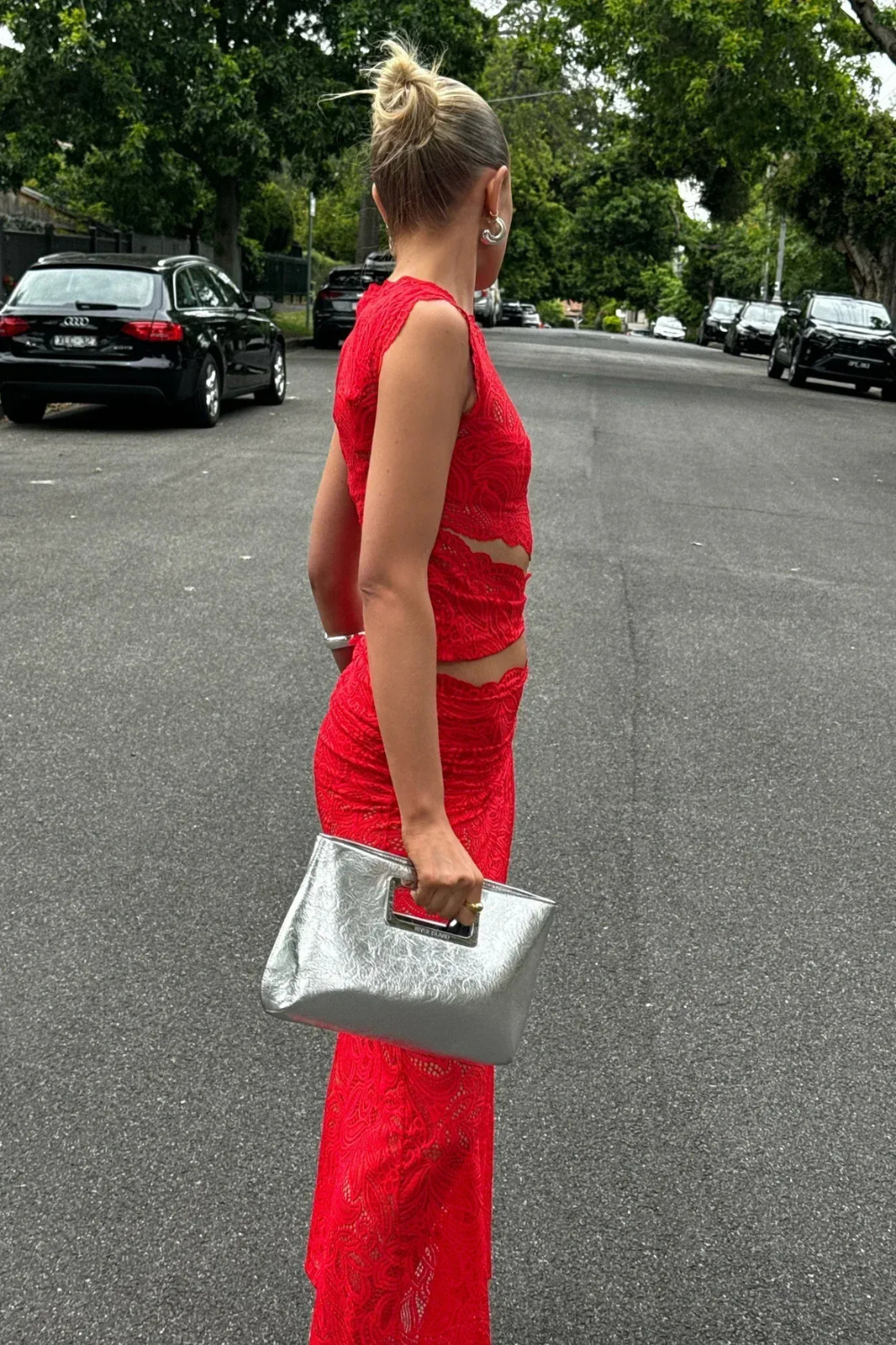 Damen stylisches Spitzenset | Rock und Oberteil