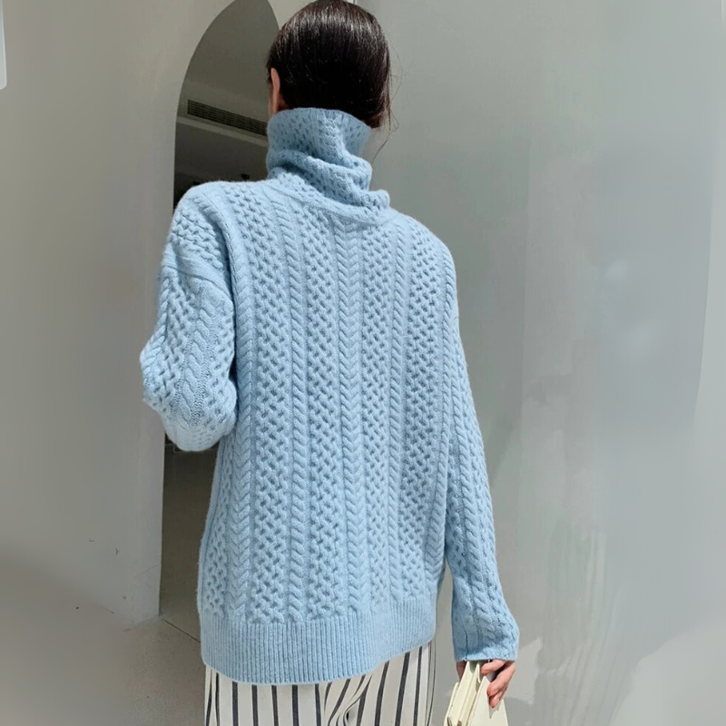 Damen Vintage-Strickpullover | Rollkragen