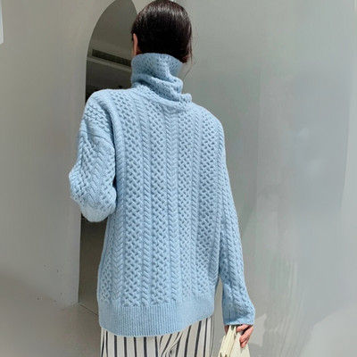 Damen Vintage-Strickpullover | Rollkragen