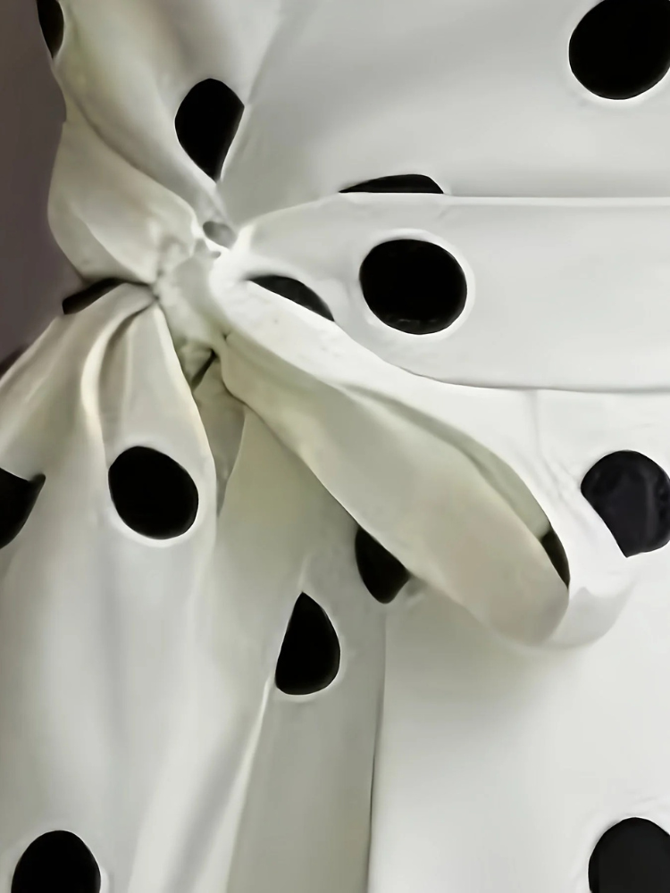 Damen Vintage-Wickelkleid mit Polka-Dots | Midi