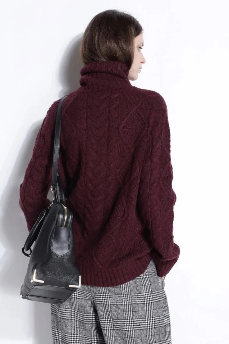 Damen warmer und dicker Pullover | Rollkragen