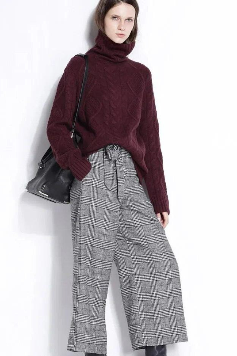 Damen warmer und dicker Pullover | Rollkragen