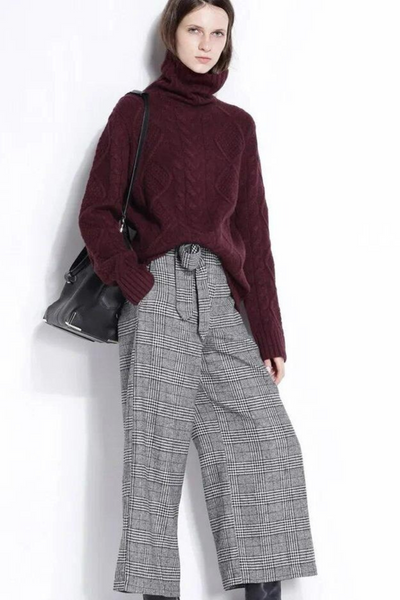 Damen warmer und dicker Pullover | Rollkragen