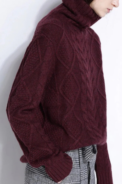 Damen warmer und dicker Pullover | Rollkragen