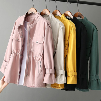 Modische Kurzjacke mit verstellbarer Taille für Frauen