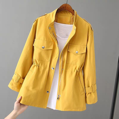 Modische Kurzjacke mit verstellbarer Taille für Frauen