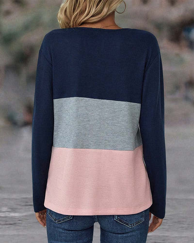 Farbblock-Strickpullover für Damen