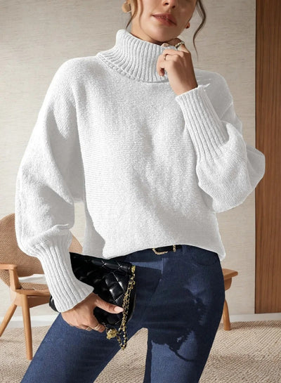 Rollkragenpullover mit Bauernärmeln für Damen