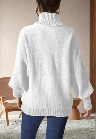 Rollkragenpullover mit Bauernärmeln für Damen