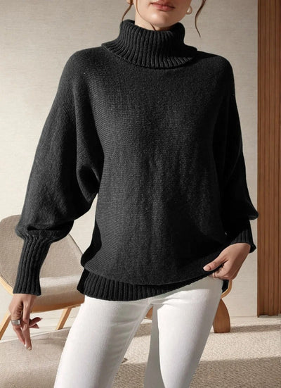 Rollkragenpullover mit Bauernärmeln für Damen