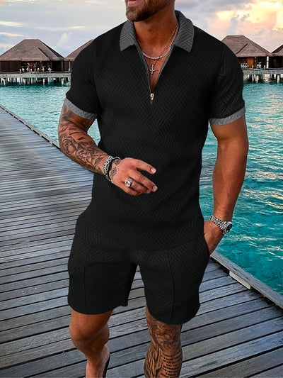 Zweiteiler für Herren - Stilvolles Set mit Poloshirt und Shorts für den Sommer