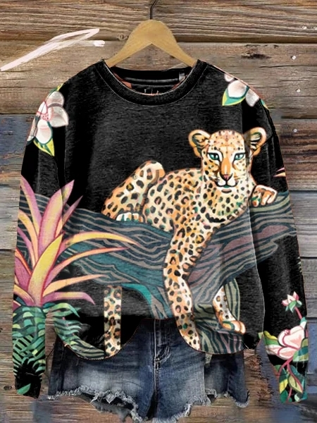 Pullover im Animal-Print für Damen