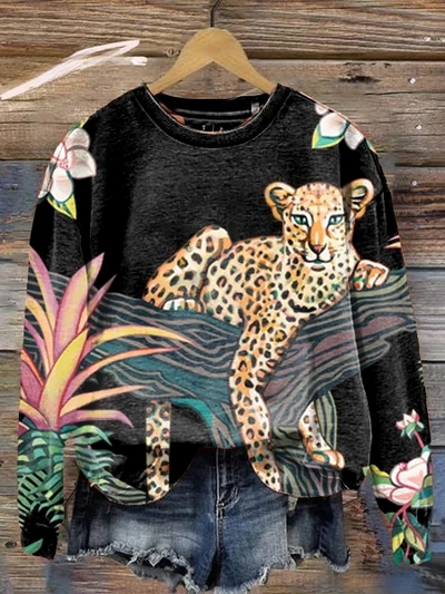 Pullover im Animal-Print für Damen