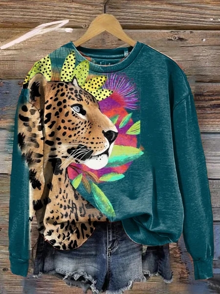 Pullover im Animal-Print für Damen
