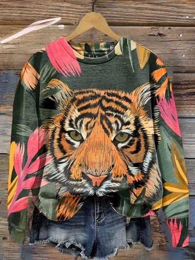 Pullover im Animal-Print für Damen